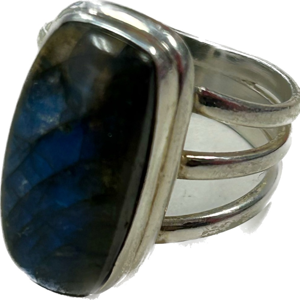 Silver ring with stone